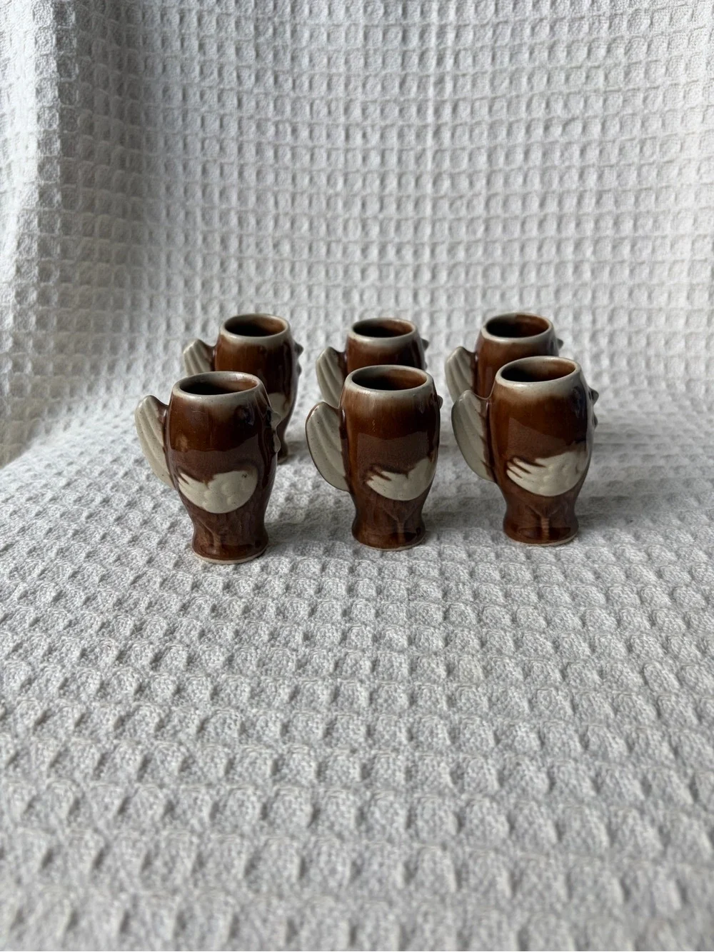 Vintage Mid-Century Ceramic Rooster Liqueur Decanter Set With Matching Cups